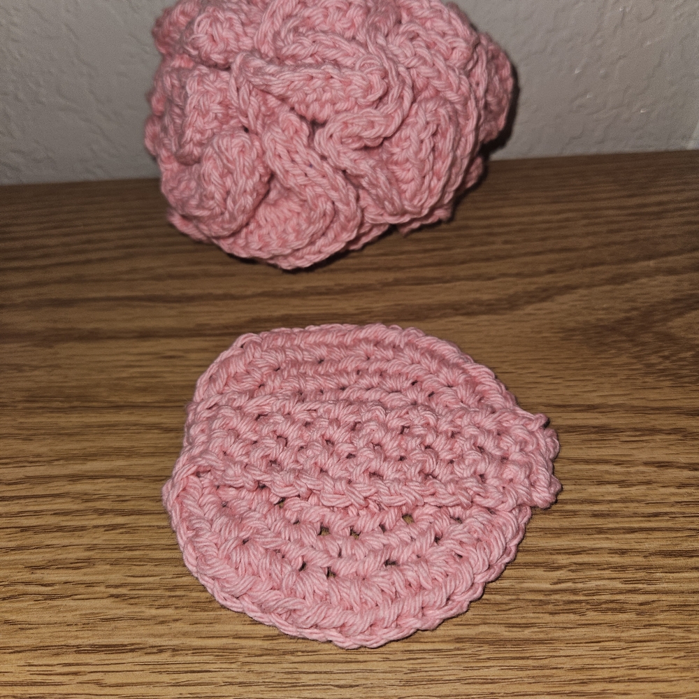 Pink Crochet Accessories Set